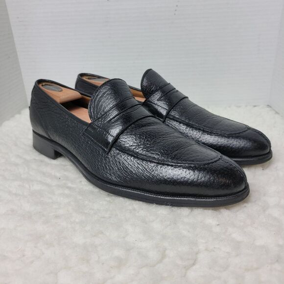 Gravati For Bergdogoodman  Mens Penny Loafer Size 10.5 M Black Peccary Leather - Picture 1 of 13